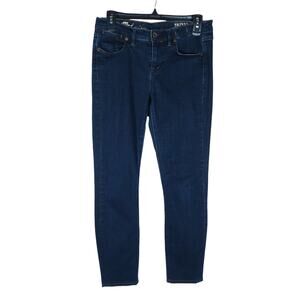 Madewell Womens Jeans 27x32 Blue Skinny Dark Wash Mid Rise Stretch Cropped Denim